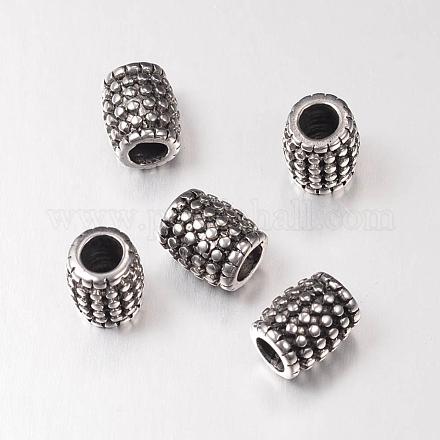 Retro 304 Stainless Steel European Large Hole Barrel Beads OPDL-E005-23AS-1