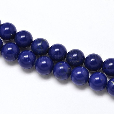 Lapis lazuli teints perles rondes brins X-G-N0139-01-8mm-1