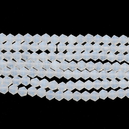 Fili di perle di vetro smerigliato imitazione giada X1-GLAA-F029-JM4MM-B05-1