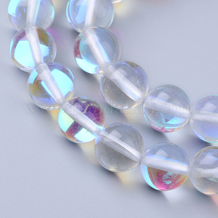 Chapelets de perles en pierre de lune synthétique X-G-R375-8mm-B13-1