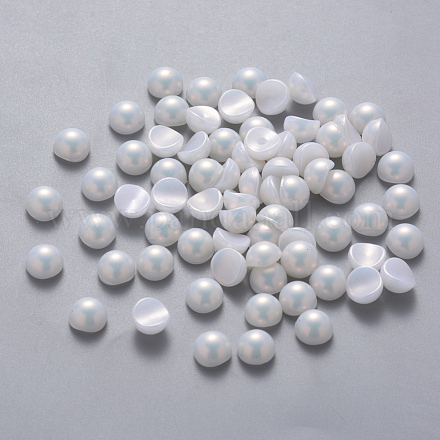 Cabujones de perlas de imitación de plástico ABS MRMJ-Q092-8mm-C01-1