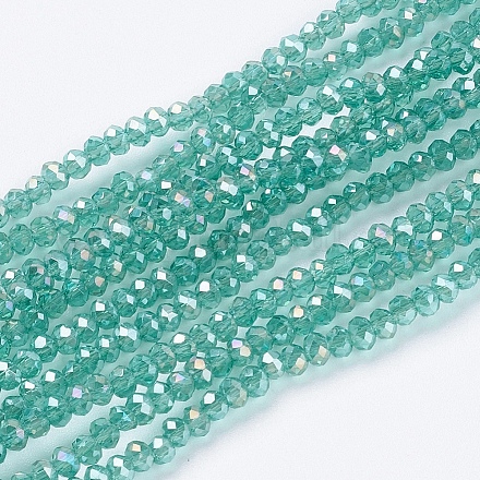 Chapelets de perles en verre électroplaqué GLAA-F076-FR01-1