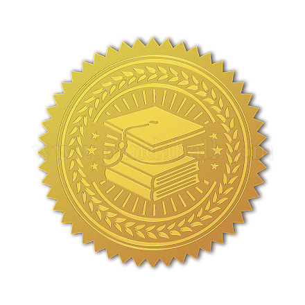 Adesivi autoadesivi in lamina d'oro in rilievo DIY-WH0211-363-1