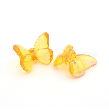 AB Color Plated Acrylic Butterfly Beads PACR-F004-03-1