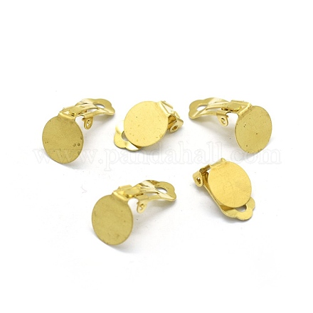 Brass Clip-on Earrings Findings KK-L184-20C-1