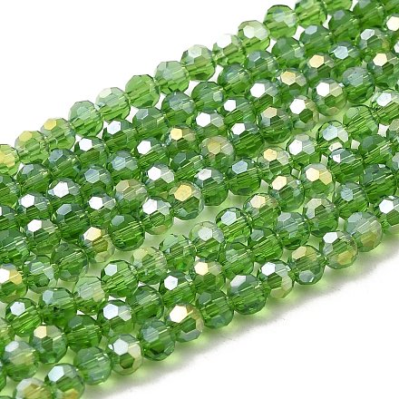 Chapelets de perles en verre électroplaqué EGLA-R016-4m-15-1
