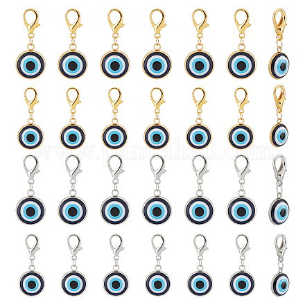 Arricraft 20 Stück Evil Eye Schlüsselanhänger HJEW-AR0001-06-1