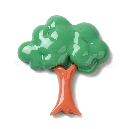 Кабошоны из непрозрачной смолы с изображением мультяшного племени RESI-M043-01B-1