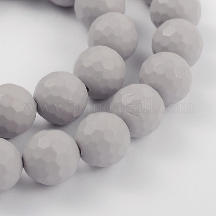 Faceted Round Shell Pearl Bead Strands BSHE-J012-8mm-06-1