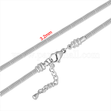 Collares de cadena de serpiente de 316 acero inoxidable NJEW-M176-40-A-1