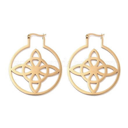 Серьги-кольца из нержавеющей стали 304 EJEW-P271-02C-G-1