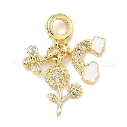 Латунь микропаве прозрачный кубический цирконий европейские подвески с подвесками KK-K368-36G-1