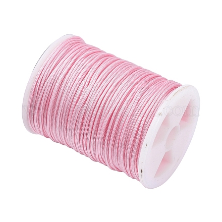 ナイロン糸コード  DIY編組ボールジュエリーコードを作る  ピンク  0.8mm  約10m /ロール（10.93ヤード/ロール） NWIR-NS018-0.8mm-009-1