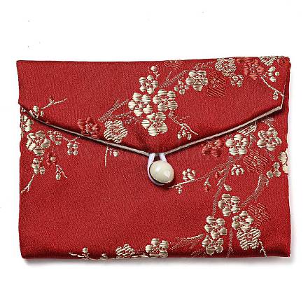 Sacchetti per riporre gioielli in tessuto floreale in stile cinese AJEW-D065-01B-01-1