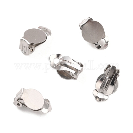 316 Stainless Steel Clip-on Earring Findings STAS-I187-04A-P-1