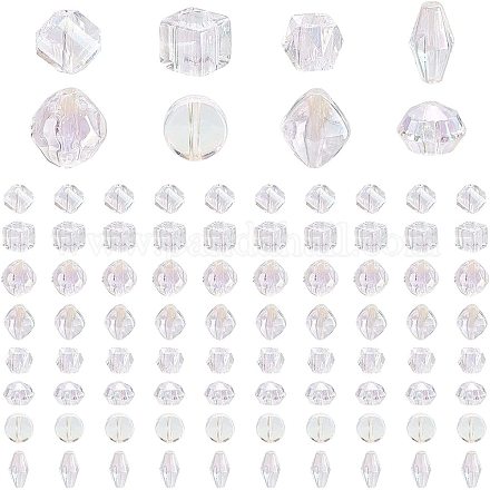 Pandahall elite 80pcs 8 style perles européennes acryliques transparentes TACR-PH0003-01-1
