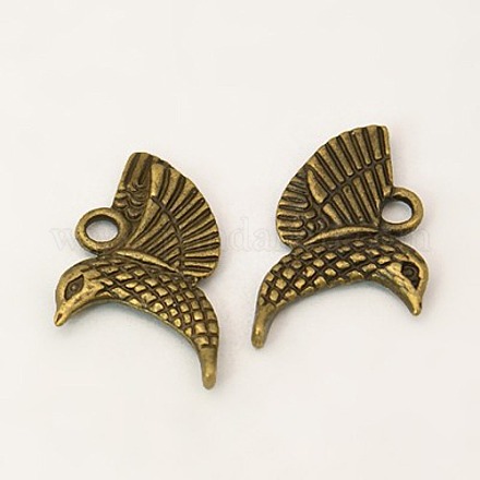 50 pcs oiseaux bronze antique de style tibétain pendentifs alliage de colibri X-PALLOY-A15142-AB-FF-1