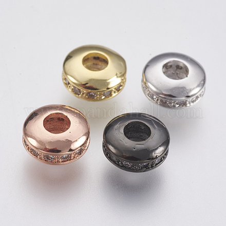 Perle ecologiche in ottone micro pavé di zirconi ZIRC-F083-089-RS-1