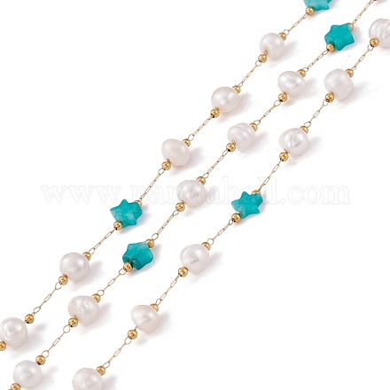 Cadenas de perlas y estrellas de amazonita natural CHS-I018-01G-03-1