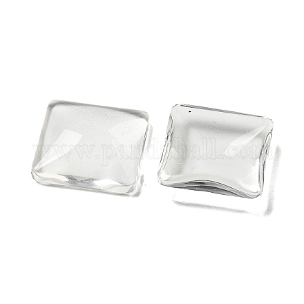 透明なガラスの正方形カボション  透明  14x14x4mm GGLA-XCP0001-07-1