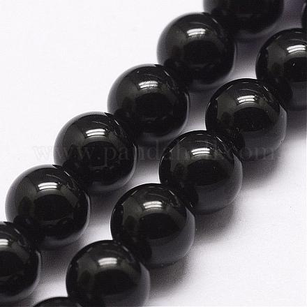 Brins de perles d'onyx noir naturel G-A163-05-6mm-1