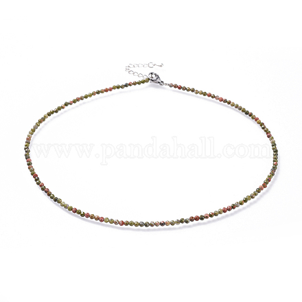 Colliers de perles en unakite naturelle NJEW-JN02492-05-1