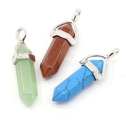 Synthetic Mixed Stone Pointed Pendants G-D569-M-1