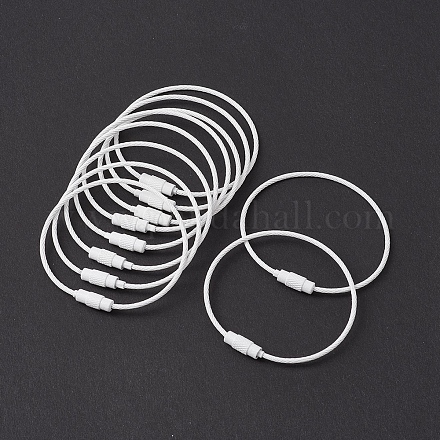 Spray Painted 201 Stainless Steel Wire Cable Keychains BJEW-YW0001-10B-1