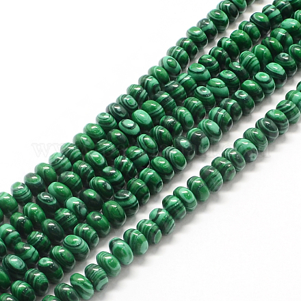 Rondelle Dyed Synthetic Malachite Bead Strands G-Q446-05-1