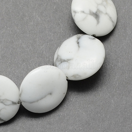 Perles de pierre gemme ronde et plate howlite naturelle de pierre brins X-G-S110-21-1