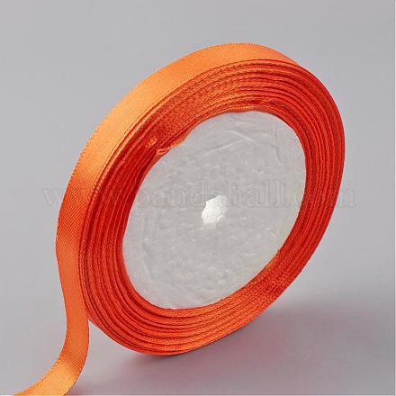 シングルフェイスサテンリボン  ポリエステルリボン  オレンジ  サイズ：幅約5/8インチ（16mm）  25ヤード/ロール（22.86メートル/ロール）  250ヤード/グループ（228.6メートル/グループ）  10のロール/グループ SRIB-Y024-1