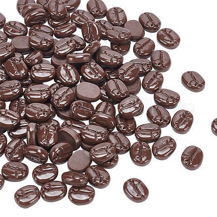 Nbeads 不透明樹脂デコデンカボション 120 個  模造食品  コー​​ヒー豆  ココナッツブラウン  17x13.5x6mm RESI-NB0001-93-1