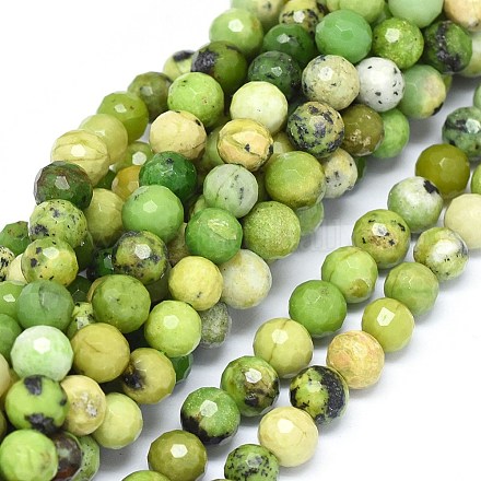 Chapelets de perles en serpentine naturelle G-O180-02C-1