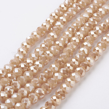 Chapelets de perles en verre électroplaqué X-EGLA-D020-8x5mm-76-1