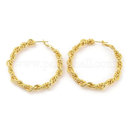 Латунные серьги обруча EJEW-K263-15G-1