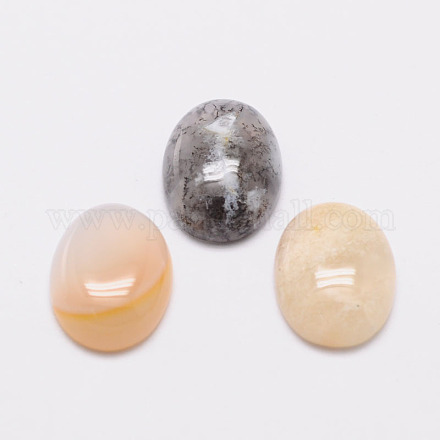 Oval Natural Agate Cabochons G-K020-40x30mm-06-1