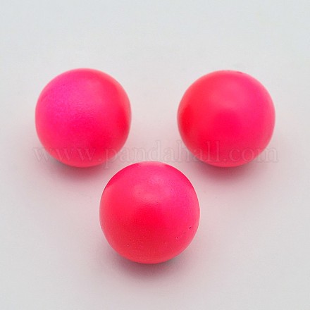 Keine Bohrung lackiert Fluoreszenz Messing runden Ball Perlen passen Käfig Anhänger KKB-J004-04-1