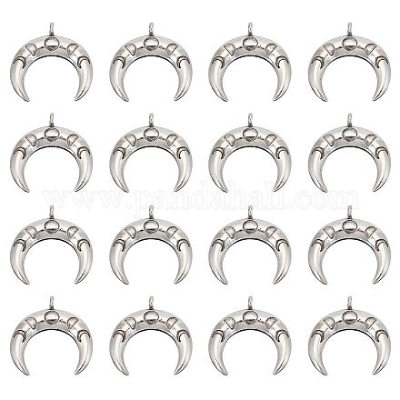 SUNNYCLUE 1 Box 20Pcs Moon Charms Crescent Charm Tibetan Style Moon Phase Charm Antique Silver Double Horn Luna Moon Charms for Jewelry Making Charm DIY Necklace Earrings Keychain Craft Supplies FIND-SC0004-55-1