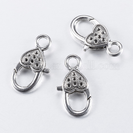 Tibetan Style Alloy Lobster Claw Clasps Rhinestone Settings X-TIBE-T002-22AS-RS-1