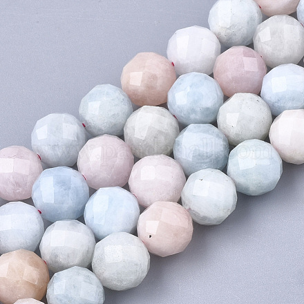Chapelets de perles en morganite naturelle X-G-S345-8mm-012-1
