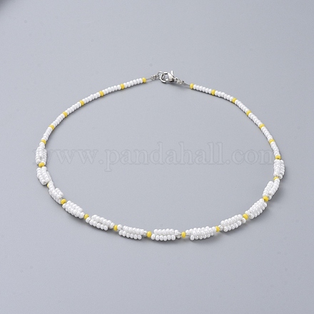 (Schmuckpartys im Fabrikverkauf) Halsketten mit Glasperlen NJEW-JN02596-01-1