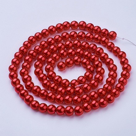 Glass Pearl Beads Strands X-HY-8D-B70-1