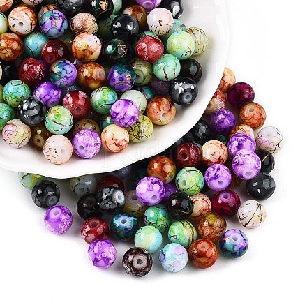 Выпечка окрашенные стеклянные бусины X1-DGLA-S115-8mm-MS-1