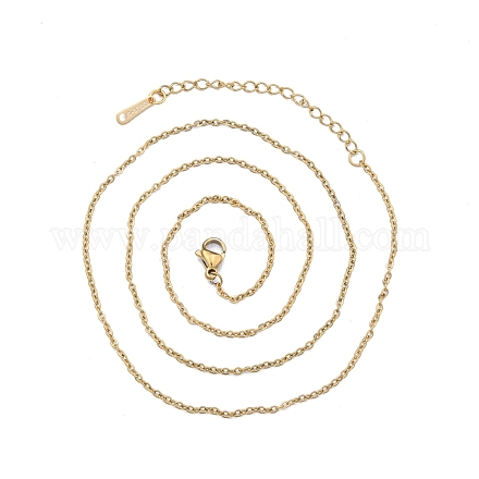 304 Edelstahl-Kabelketten-Halskette für Männer und Frauen NJEW-N050-A04-G15-1