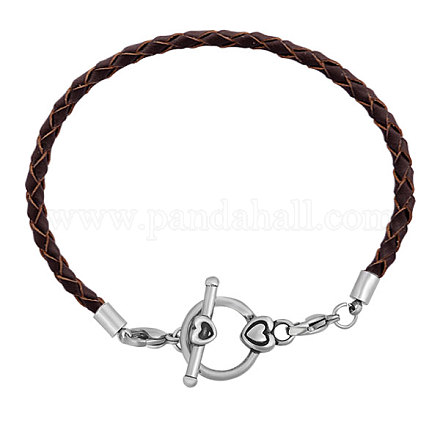 Braided Leather Cord Bracelet Makings MAK-M021-11-A-1