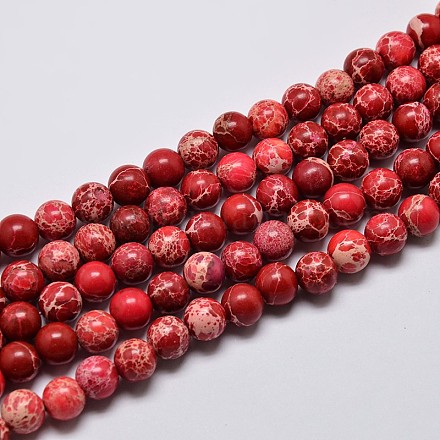 Natural Imperial Jasper Beads Strands X-G-I122-8mm-04-1