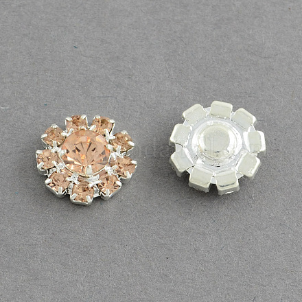 Shining Garment Accessories Flower Brass Grade A Rhinestone Findings Cabochons RB-S022-01I-1