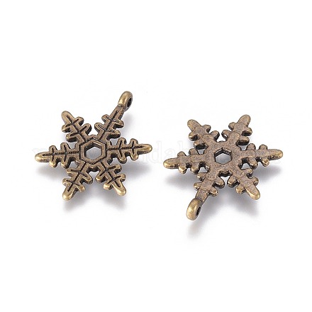 Christmas Snowflake Tibetan Style Alloy Pendants X-MLF0353Y-1