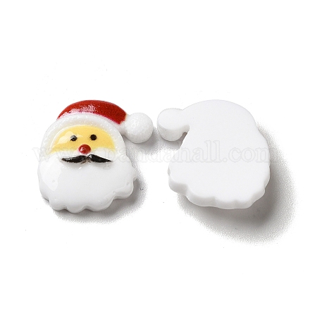 クリスマス オペーク レジン カボション  サンタクロース  ホワイト  18.5x19x5.5mm RESI-K019-21-1