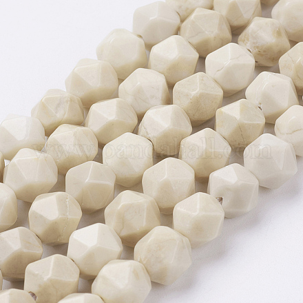 Chapelets de perles en bois pétrifié naturel G-J376-59-8mm-1